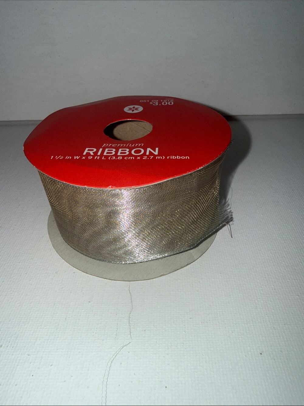 Premium Metallic Silver Ribbon - 1.5" x 9ft
